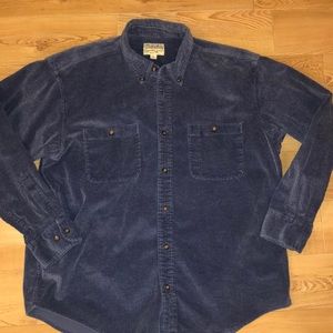 Cabelas Blue Corduroy Long Sleeve Shirt